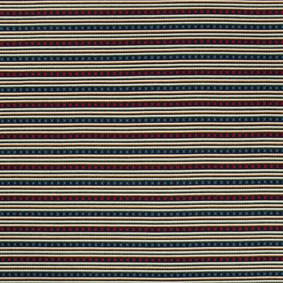 Kit Kemp Criss Cross Striped Fabric in Indigo